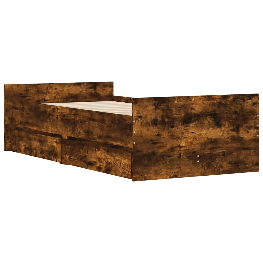Cadre de lit avec rangement Chêne fumé 80 x 200 cm - 3