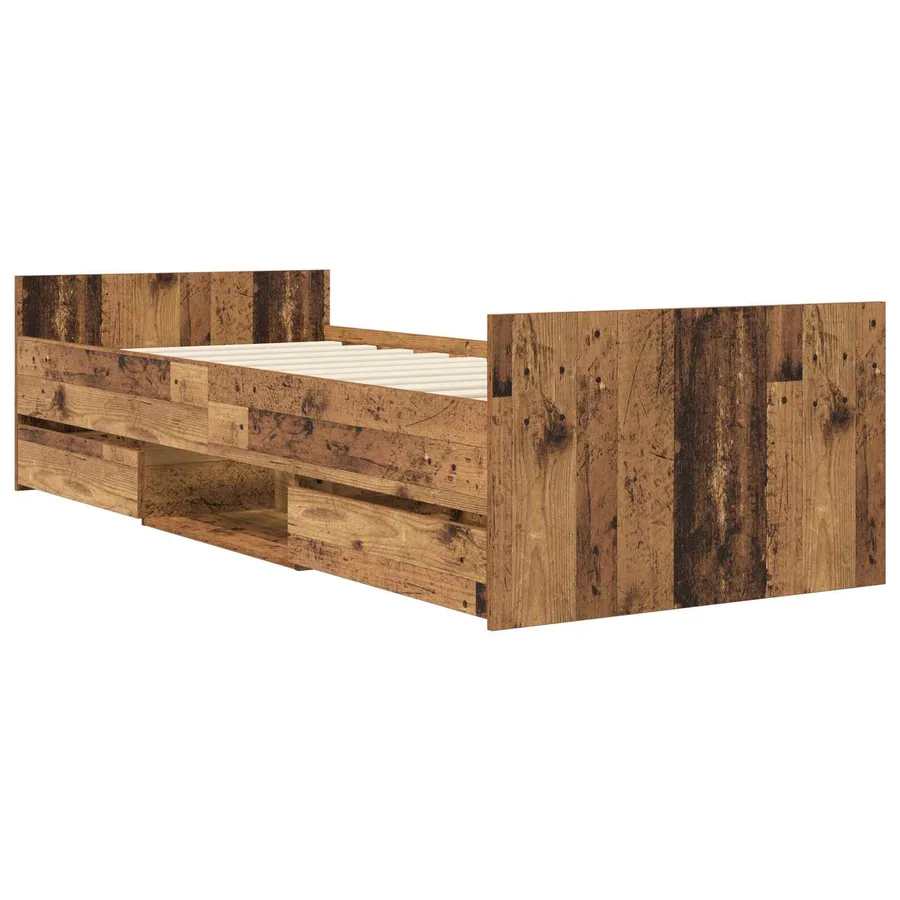 Cadre de lit avec rangement Bois ancien 80 x 200 cm - 2