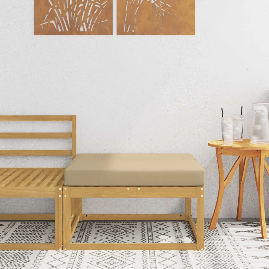 Pouf d'Extérieur Polyester Blanc