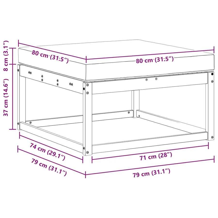 Pouf d'Extérieur Polyester Blanc - 6