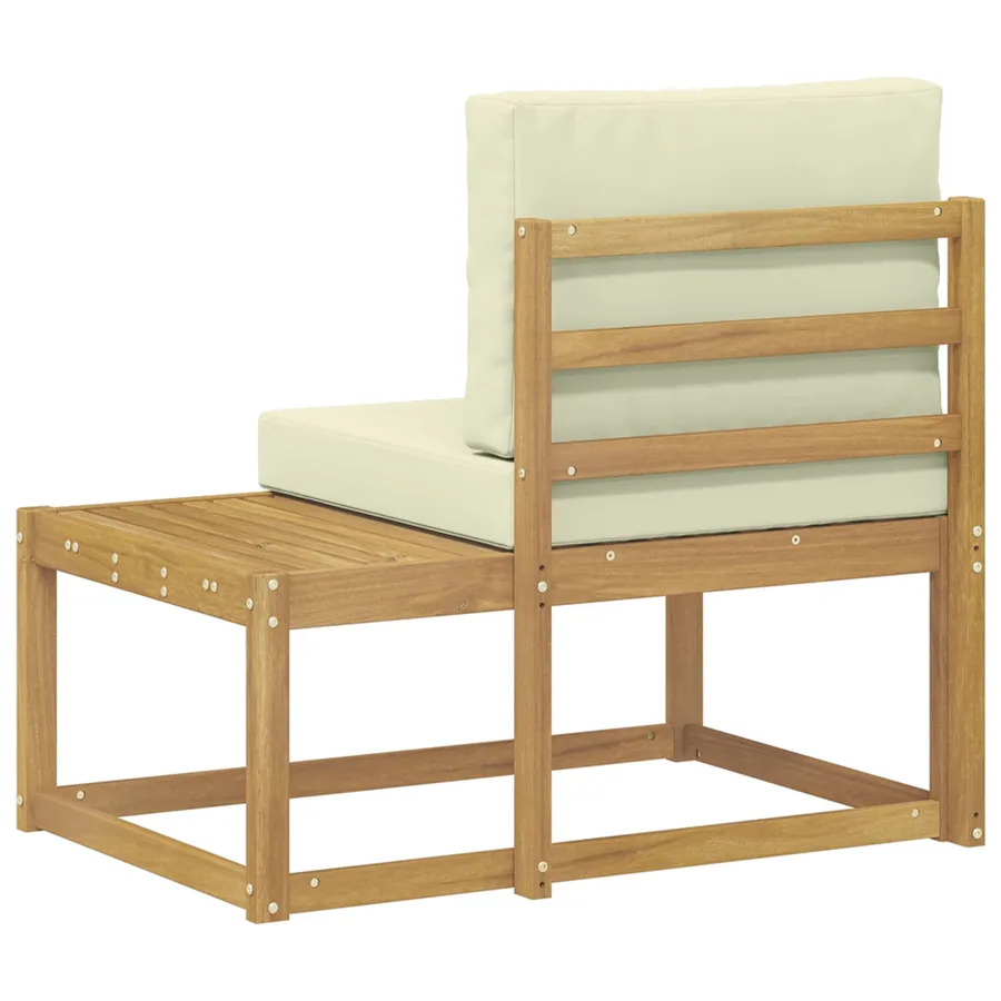 Canapé d'extérieur en bout avec coussin Blanc 91 x 63 x 73 cm - 5