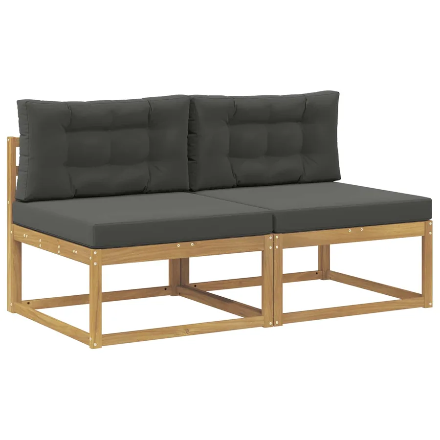 2 Pièce Sofa de milieu extérieur Polyester Blanc - 2