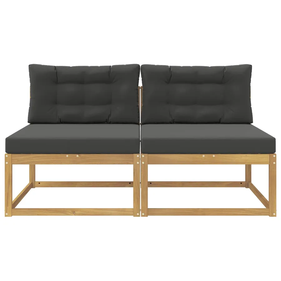 2 Pièce Sofa de milieu extérieur Polyester Blanc - 3