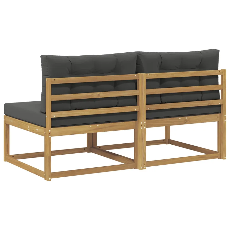 2 Pièce Sofa de milieu extérieur Polyester Blanc - 5