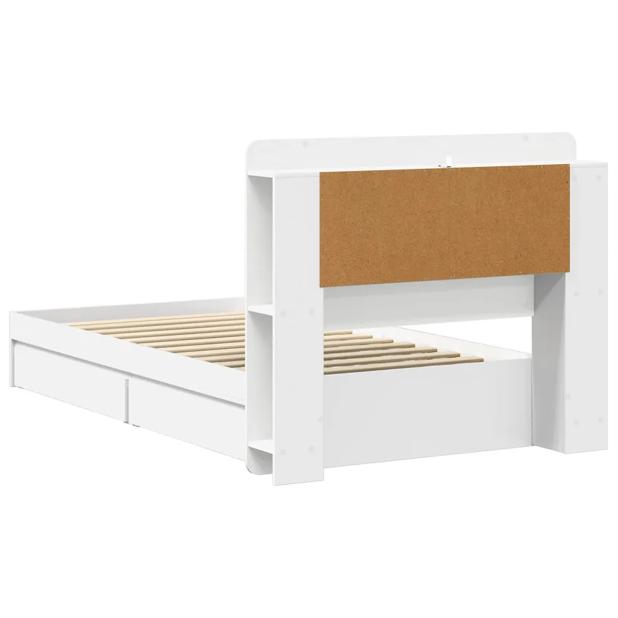 Cadre de lit avec rangement Blanc 80 x 200 cm Bois d'ingénierie - 6
