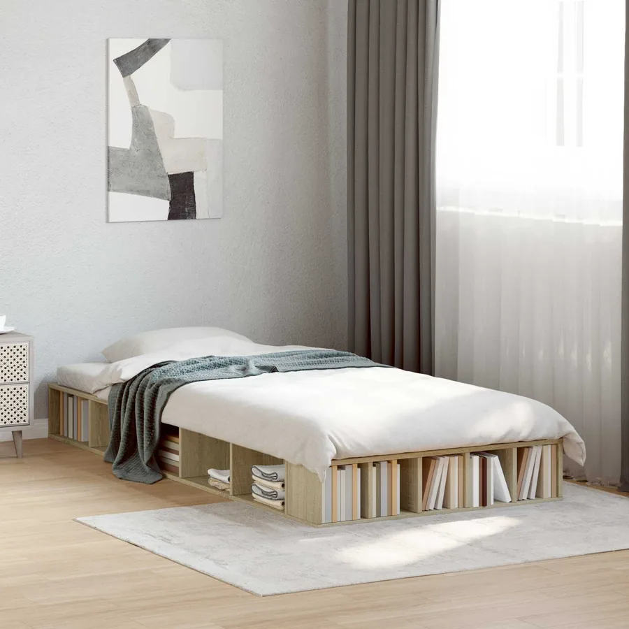 Cadre de lit avec rangement Chêne Sonoma 80 x 200 cm