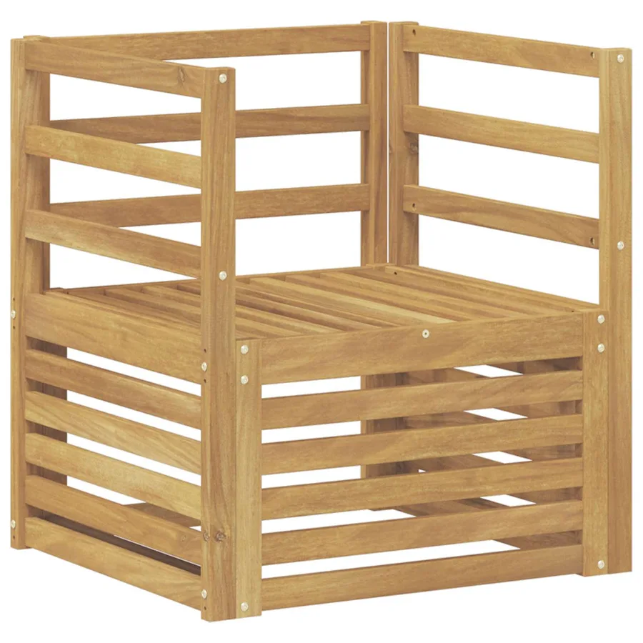 Canapé d’extérieur Bois d'Acacia Massif Blanc - 2