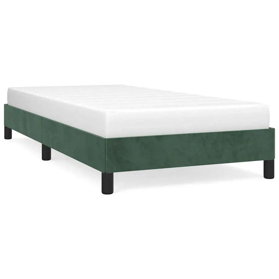 Cadre de lit sans matelas vert foncé 90x200 cm velours - 2