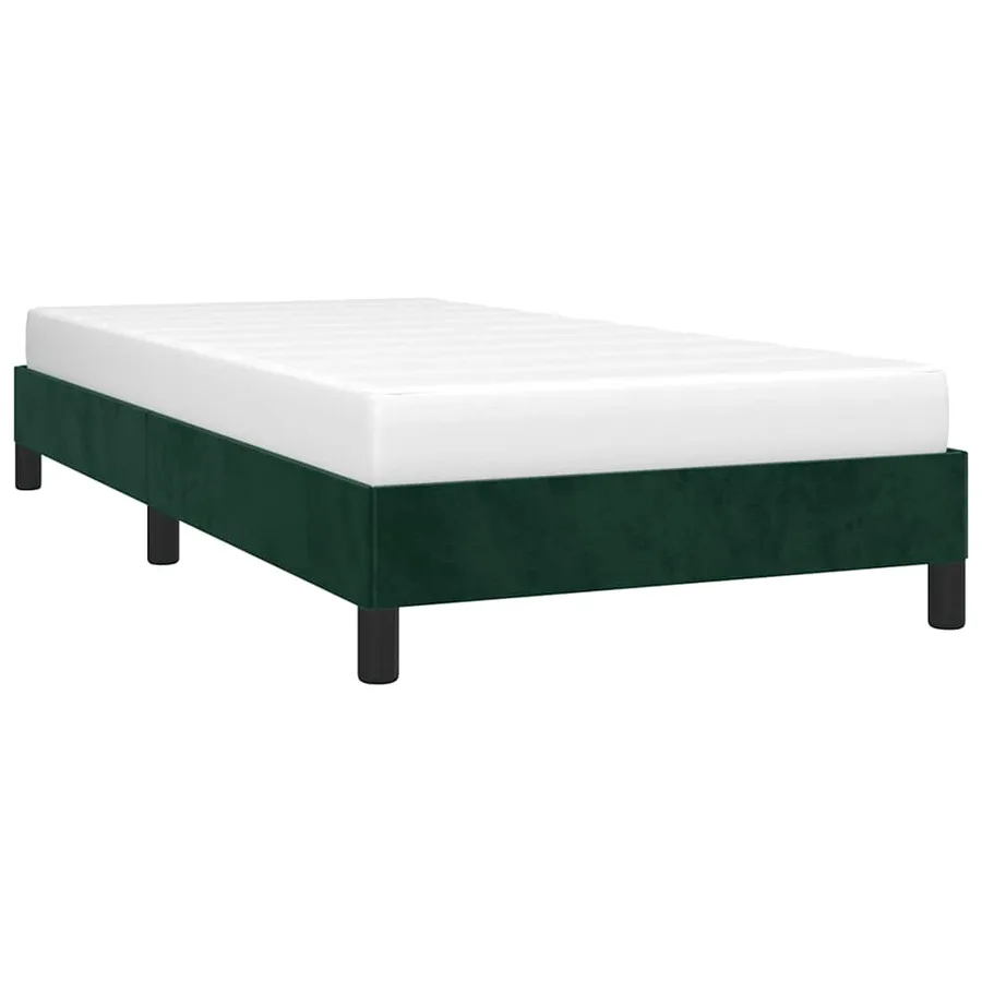 Cadre de lit sans matelas vert foncé 90x200 cm velours - 3