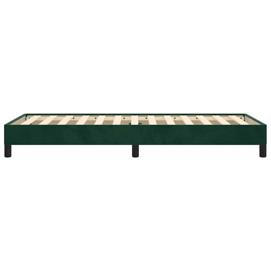 Cadre de lit sans matelas vert foncé 90x200 cm velours - 6