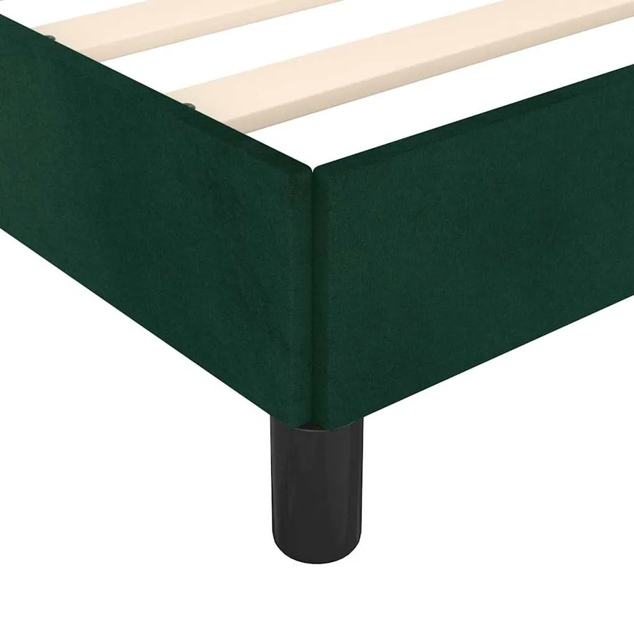 Cadre de lit sans matelas vert foncé 90x200 cm velours - 7