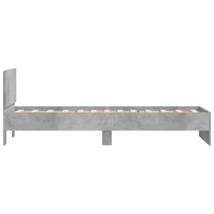 Cadre de lit avec tête de lit Gris béton 80 x 200 cm - 5