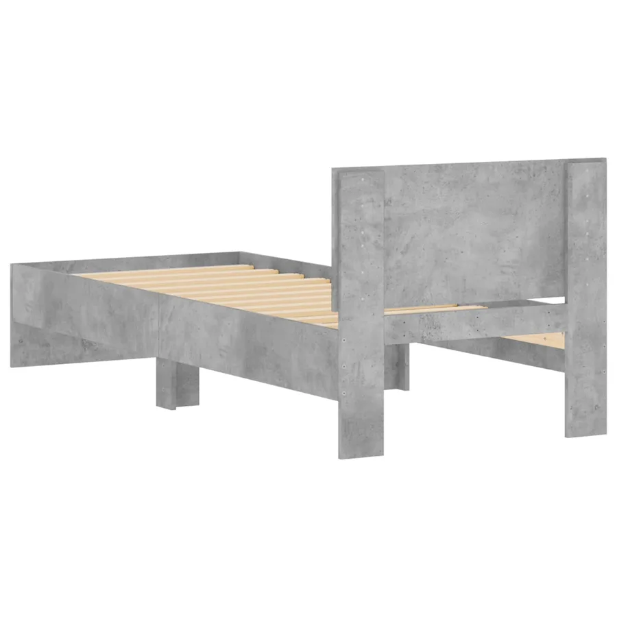 Cadre de lit avec tête de lit Gris béton 80 x 200 cm - 6