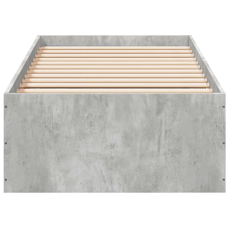 Cadre de lit au sol Gris béton 80 x 200 cm Bois d'ingénierie - 4