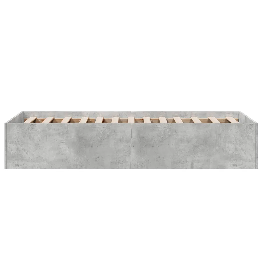 Cadre de lit au sol Gris béton 80 x 200 cm Bois d'ingénierie - 5