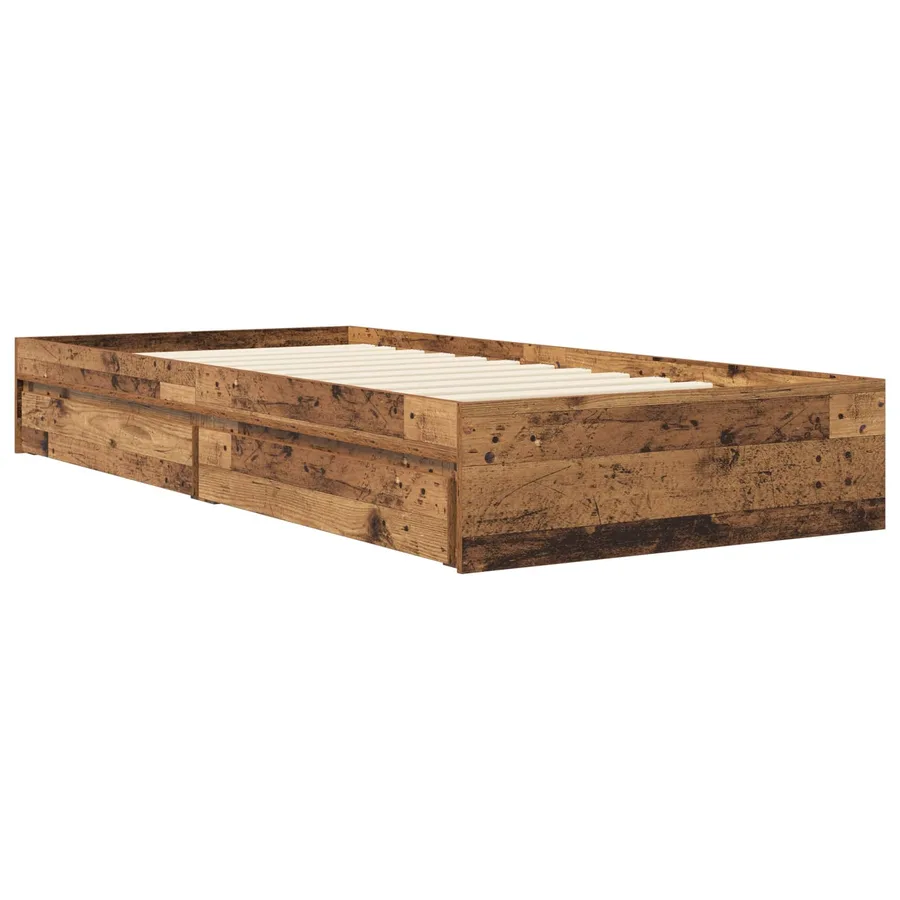 Cadre de lit avec rangement avec tiroir Bois ancien 80 x 200 cm - 2