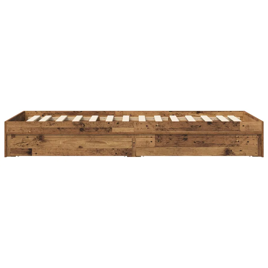 Cadre de lit avec rangement avec tiroir Bois ancien 80 x 200 cm - 4