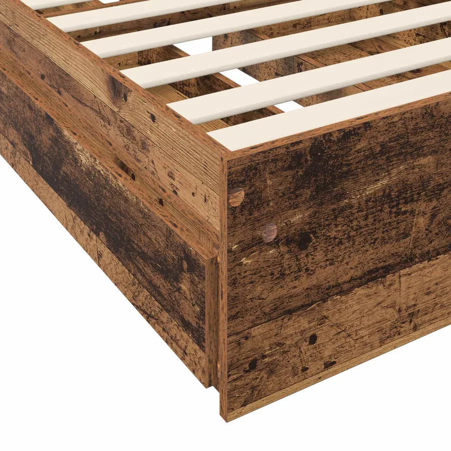 Cadre de lit avec rangement avec tiroir Bois ancien 80 x 200 cm - 6