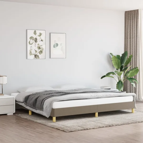 Cadre de lit sans matelas taupe 200x200 cm tissu