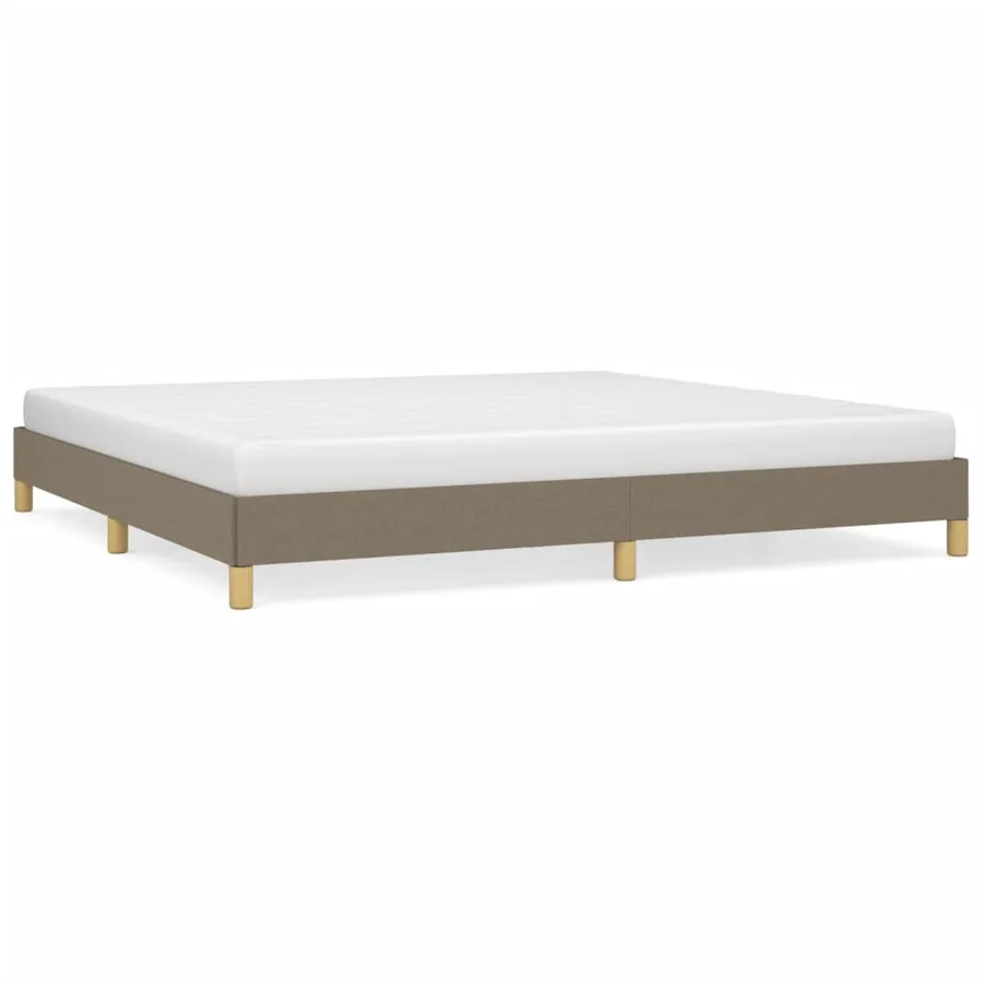 Cadre de lit sans matelas taupe 200x200 cm tissu - 2