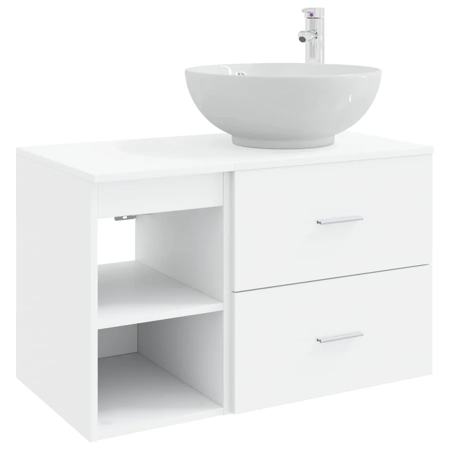 Ensemble de mobilier de salle de bain 2 pcs Blanc - 2
