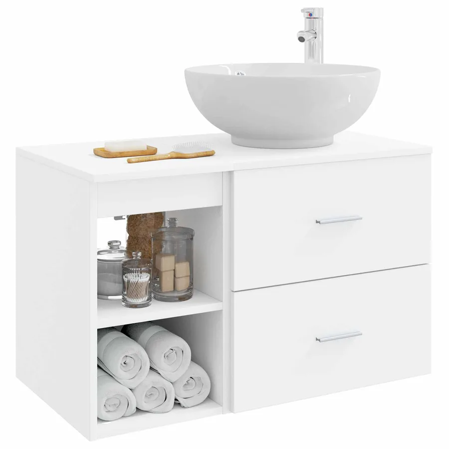 Ensemble de mobilier de salle de bain 2 pcs Blanc - 3