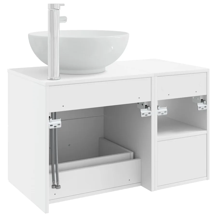 Ensemble de mobilier de salle de bain 2 pcs Blanc - 6