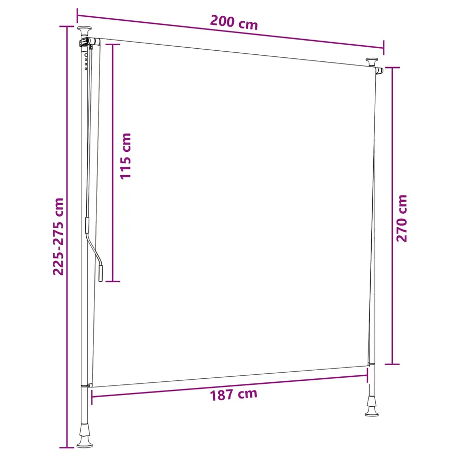 Store Roulant Extérieur Anthracite et blanc 200 x 270 cm - 7