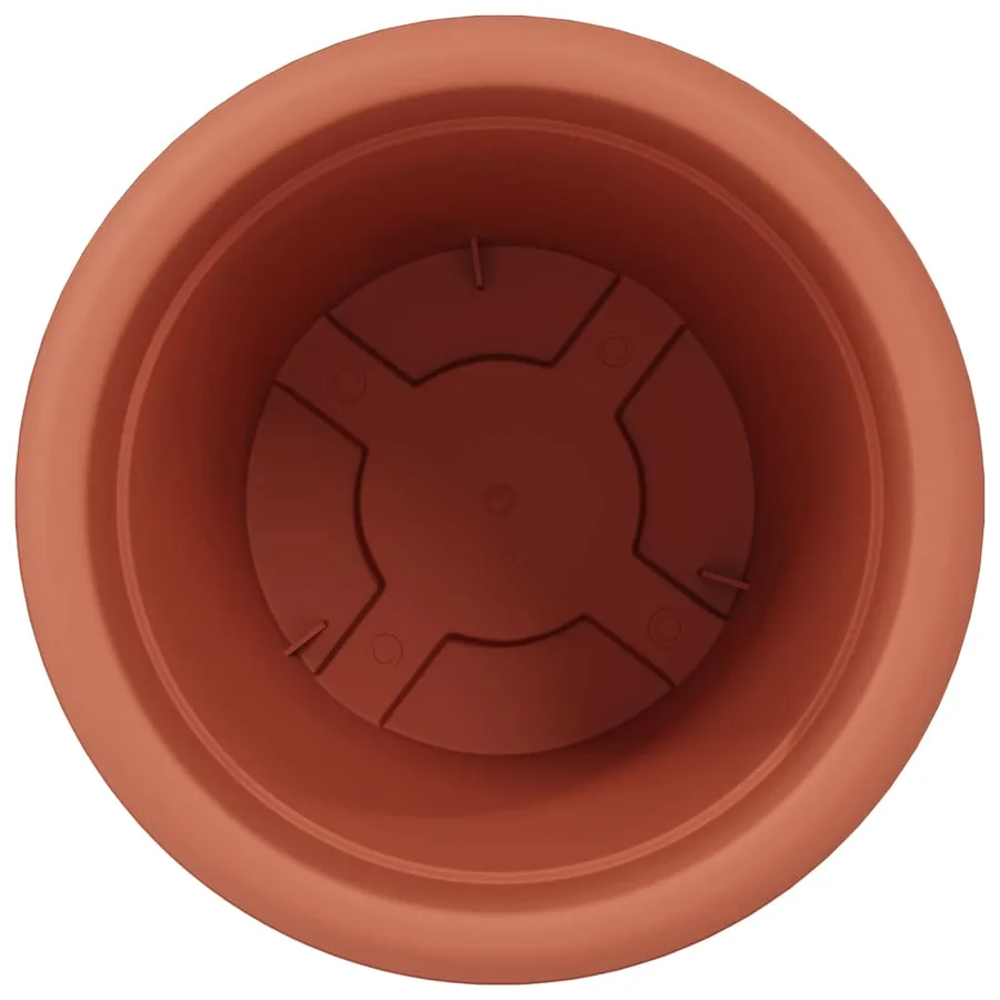 Pot à fleurs rond 6 pcs Rouge brique Ø 34 x 28 cm Plastique - 6
