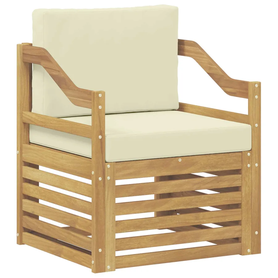 Canapé d’extérieur Polyester Blanc et crème - 2