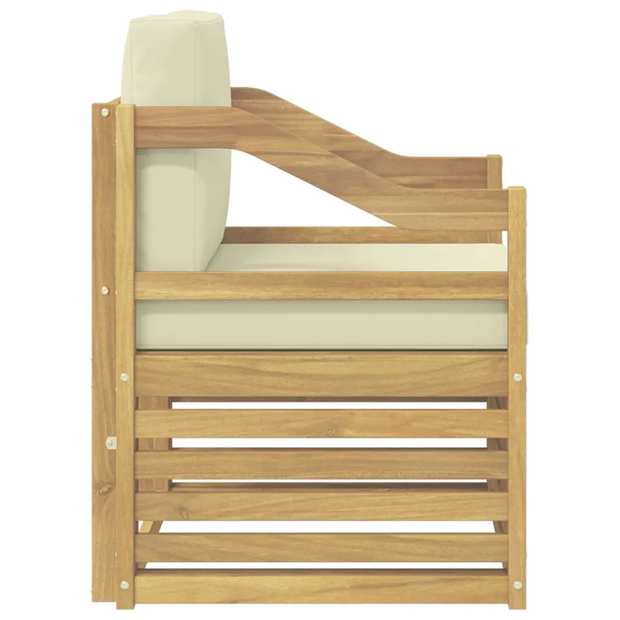 Canapé d’extérieur Polyester Blanc et crème - 4