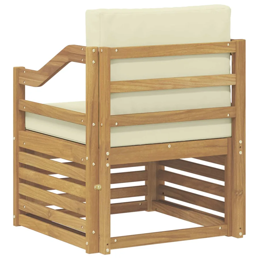 Canapé d’extérieur Polyester Blanc et crème - 5