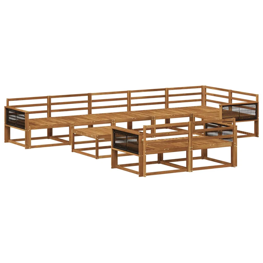 Ensemble de canapés d'extérieur 9 pcs Naturel - 2