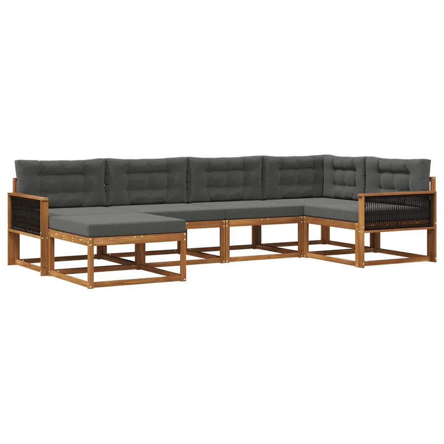 Ensemble de canapés d'extérieur 6 pcs Naturel et Anthracite - 2