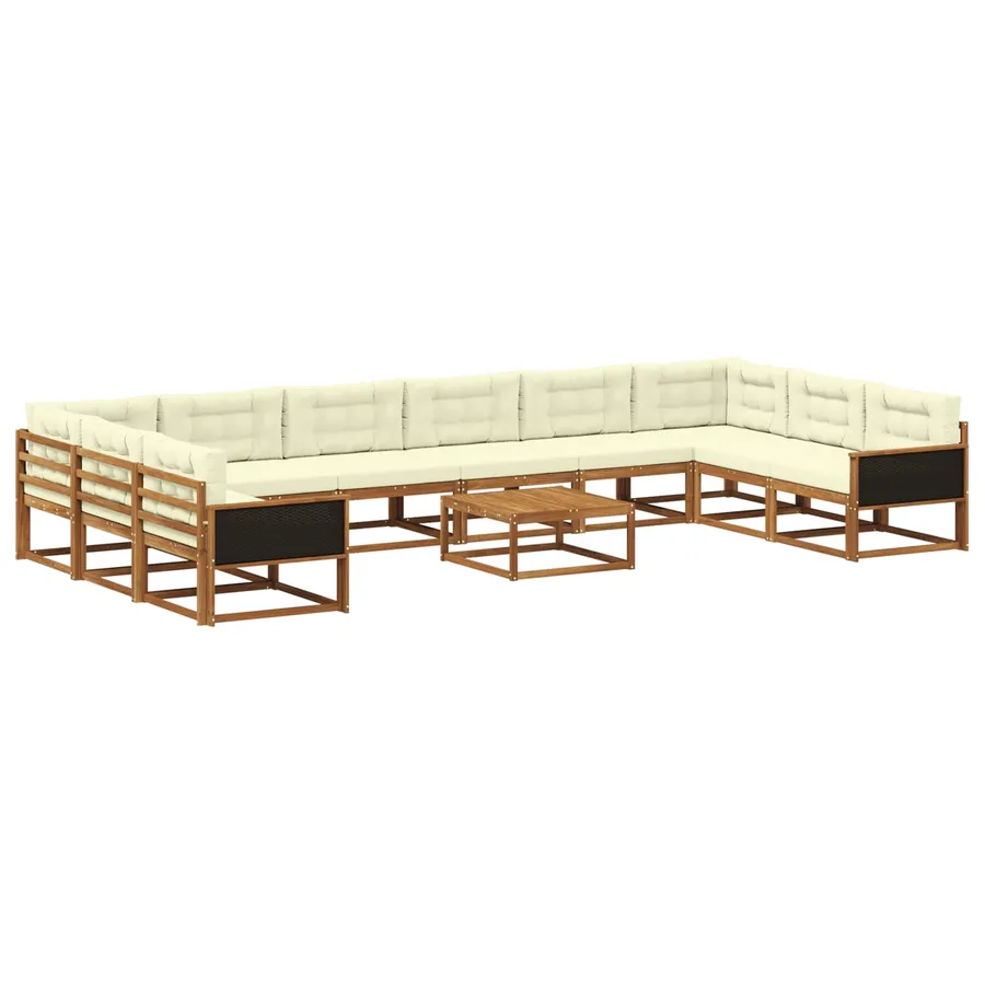 Ensemble de canapés d'extérieur 11 pcs Naturel et Crème - 2