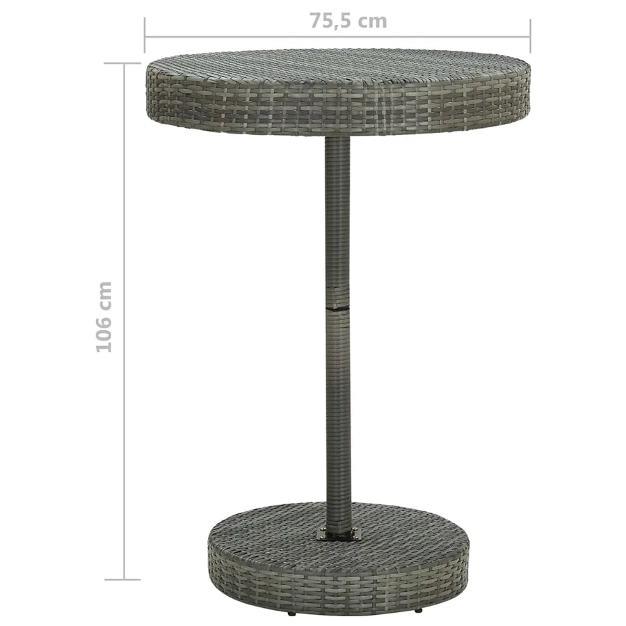 Ensemble de bar de jardin 5 pcs et coussins Résine tressée Gris - 9