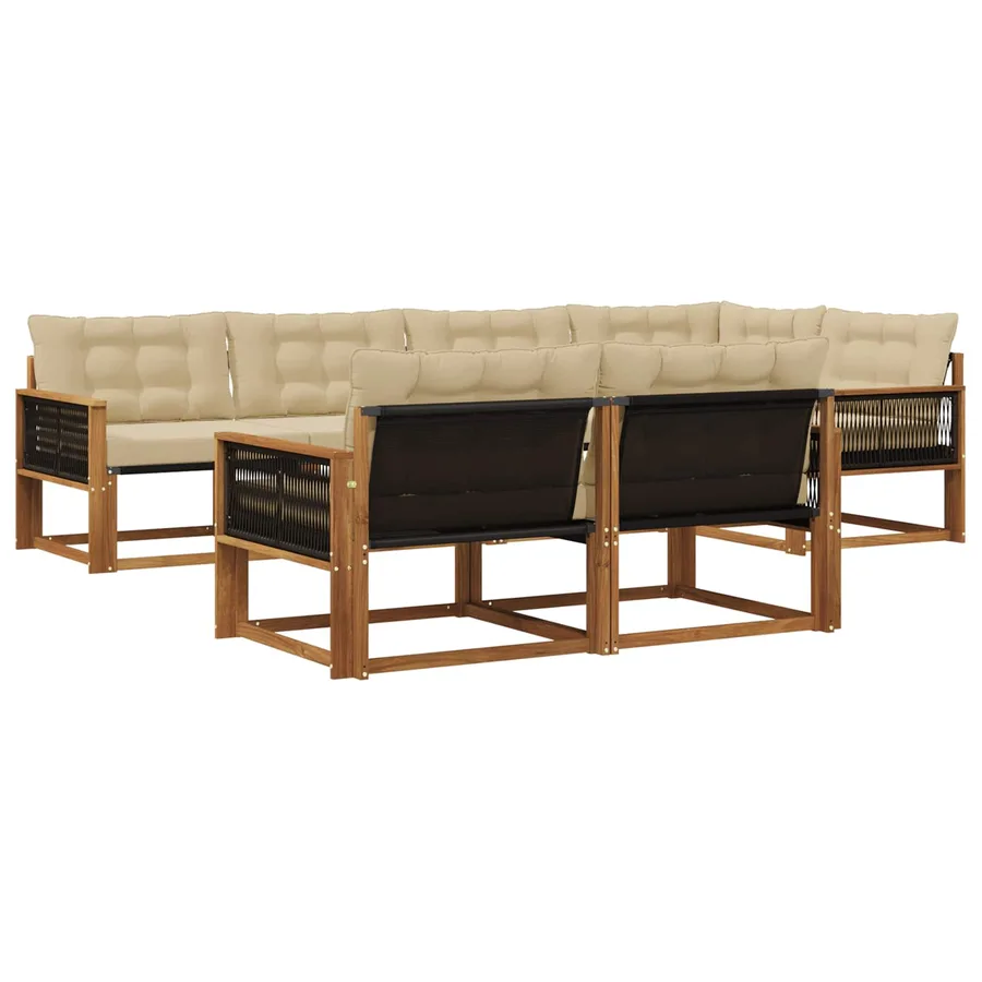 Ensemble de canapés d'extérieur 7 pcs Naturel et Beige - 2