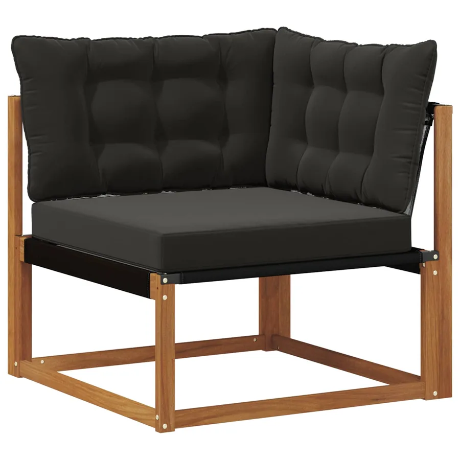 Ensemble de canapés d'extérieur 10 pcs Naturel et noir - 6