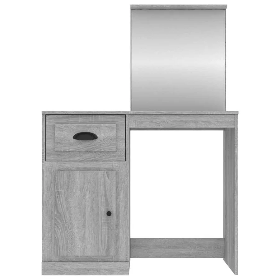 Coiffeuse avec miroir sonoma gris 90x50x132,5cm bois ingénierie - 6