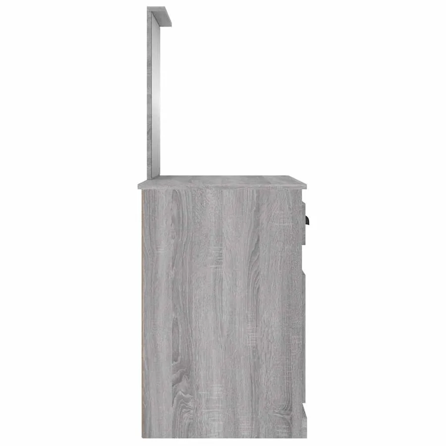 Coiffeuse avec miroir sonoma gris 90x50x132,5cm bois ingénierie - 8