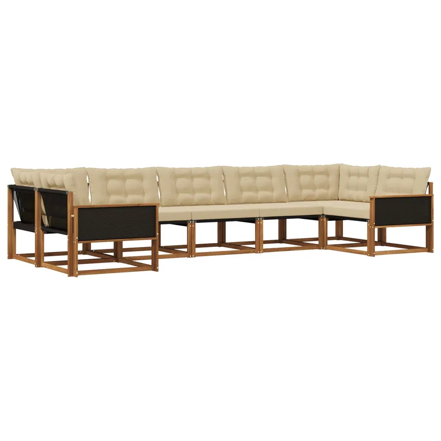 Ensemble de canapés d'extérieur 7 pcs Naturel et Beige - 2