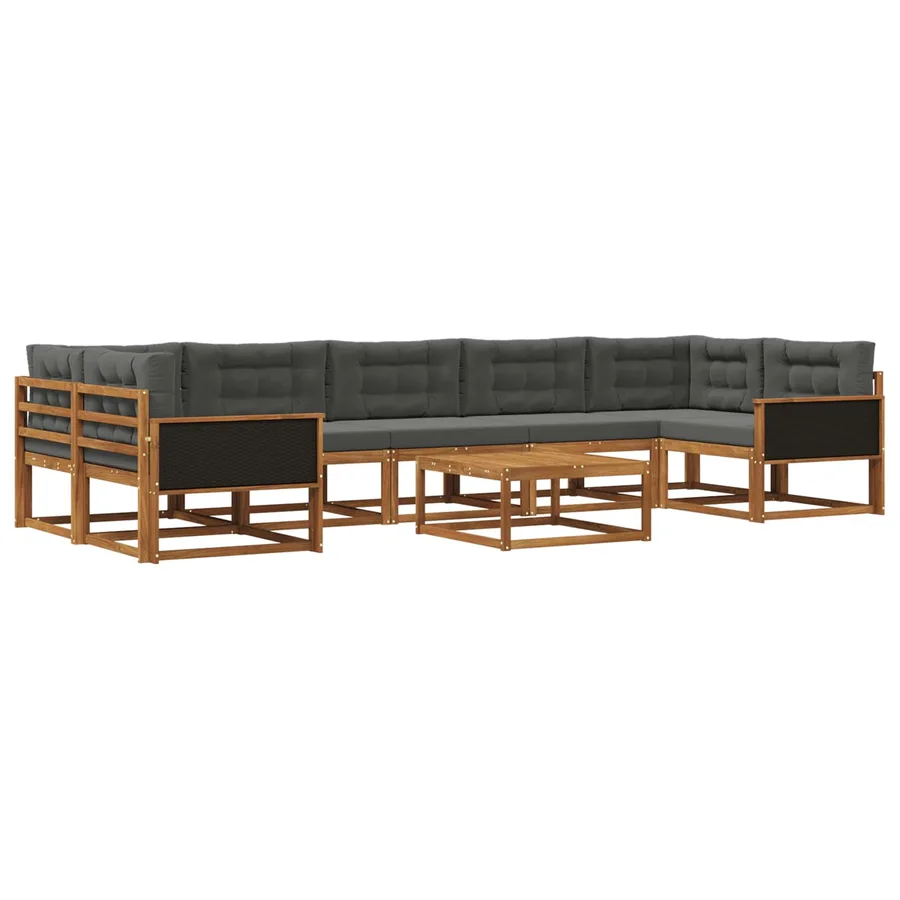 Ensemble de canapés d'extérieur 8 pcs Naturel et Anthracite - 2