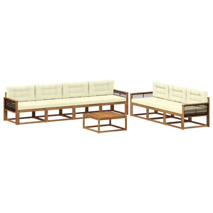 Ensemble de canapés d'extérieur 8 pcs Naturel et Crème - 2