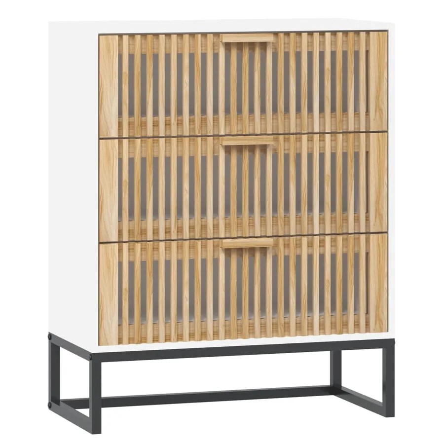 Buffet blanc 60x30x75 cm bois d'ingénierie - 2