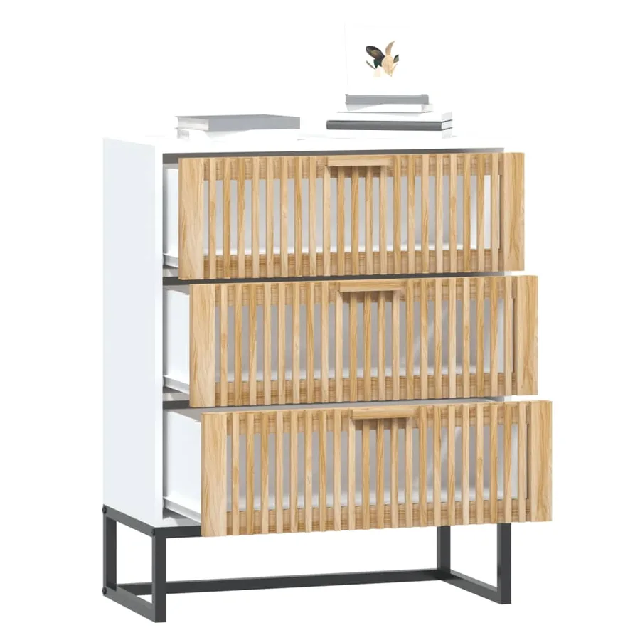 Buffet blanc 60x30x75 cm bois d'ingénierie - 3