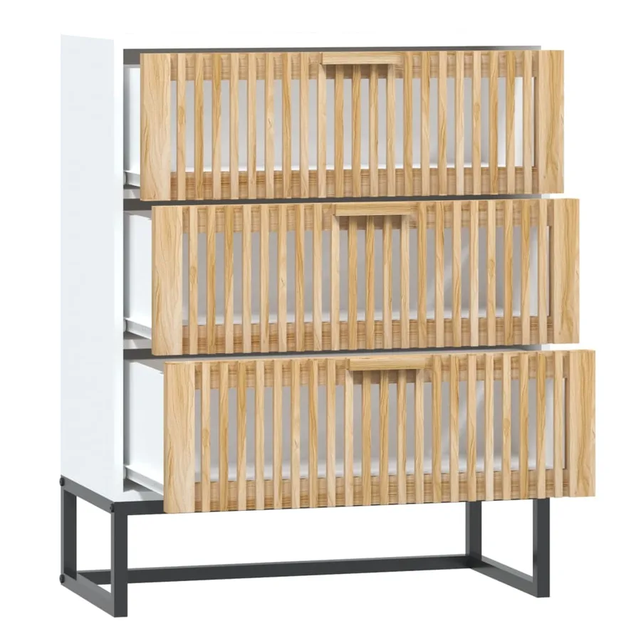 Buffet blanc 60x30x75 cm bois d'ingénierie - 6