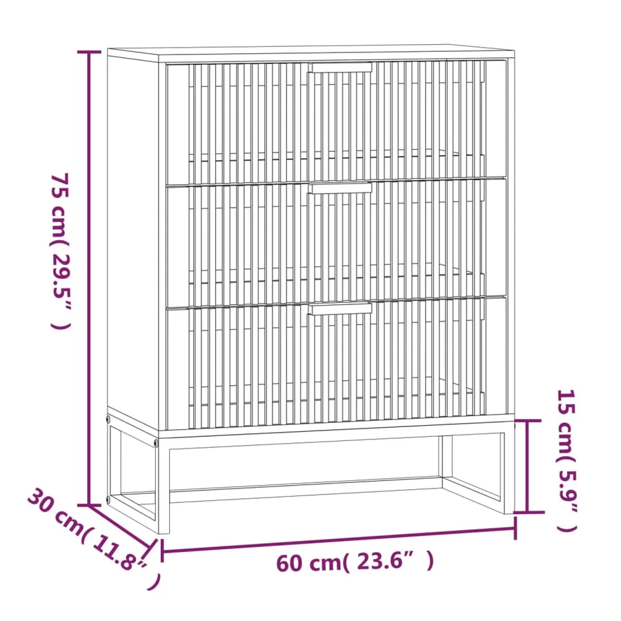 Buffet blanc 60x30x75 cm bois d'ingénierie - 7