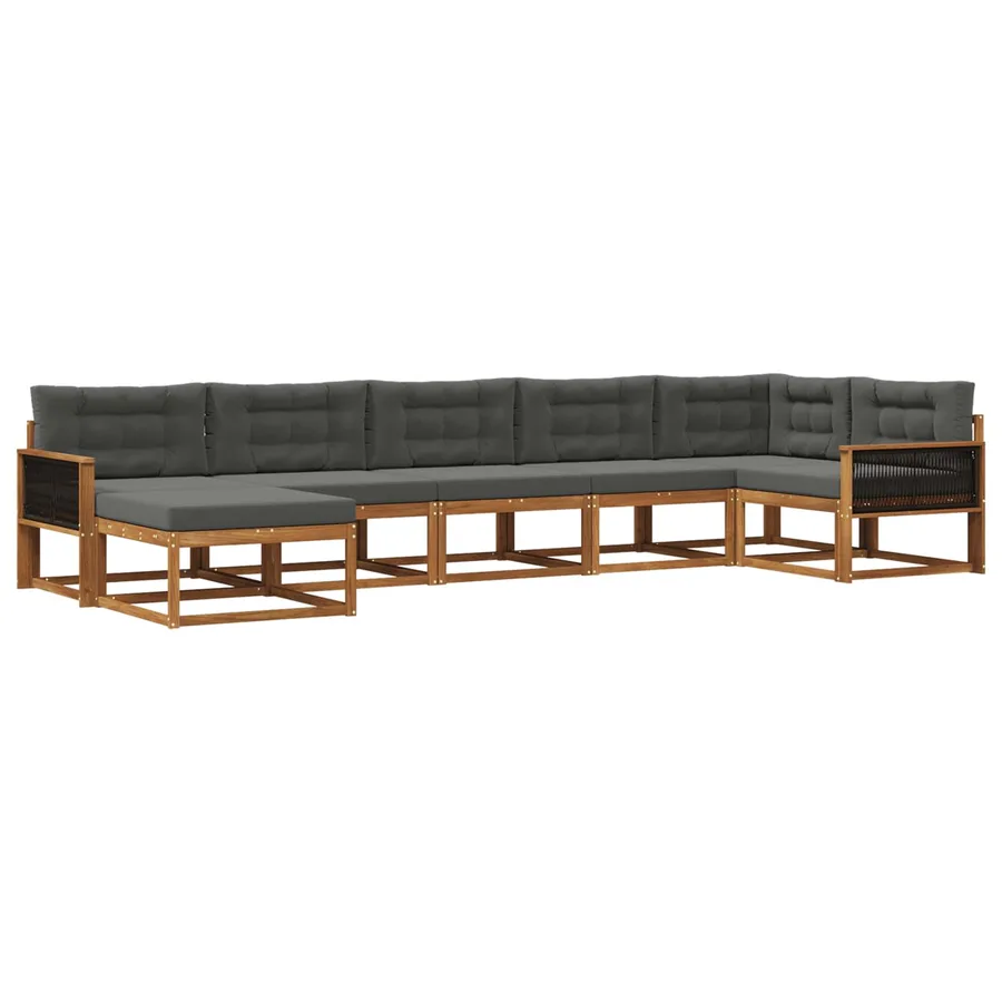 Ensemble de canapés d'extérieur 7 pcs Naturel et Anthracite - 2