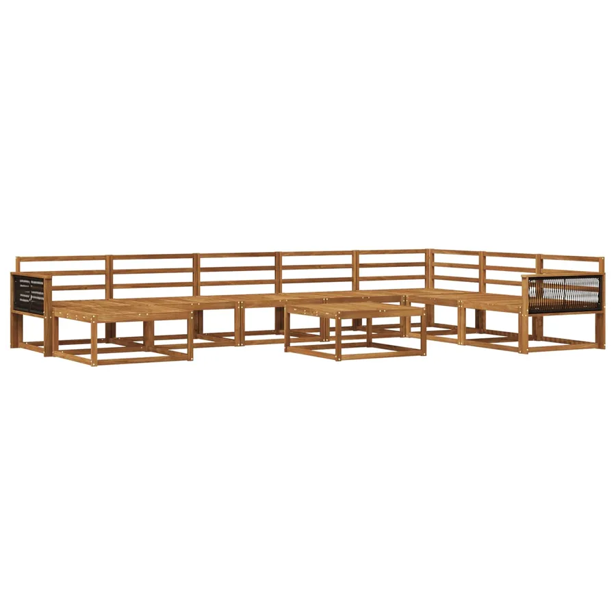 Ensemble de canapés d'extérieur 9 pcs Naturel - 2
