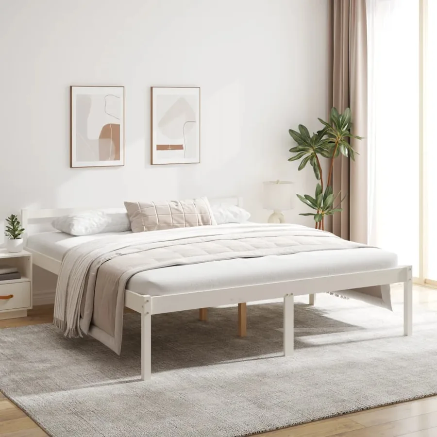 Lit pour personne âgée sans matelas 200x200 cm bois pin massif